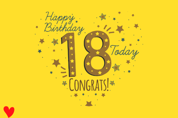 18TH BIRTHDAY HANDMADE WOODEN HEART Graphics & Crafts