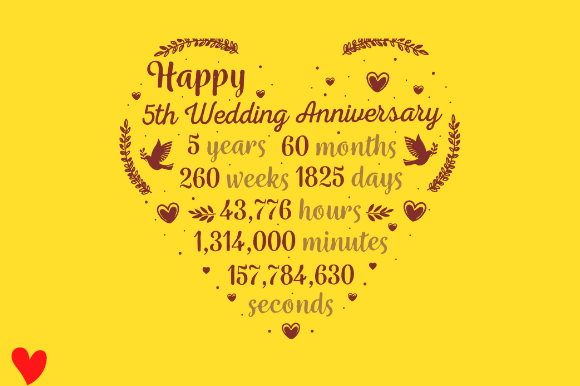 5TH WEDDING ANNIVERSARY GIFT for HER Graphics & Crafts