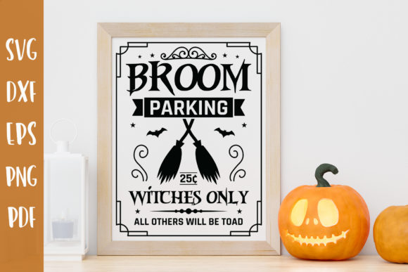 Broom Parking SVG: Halloween Sign SVG for Crafts & Graphics