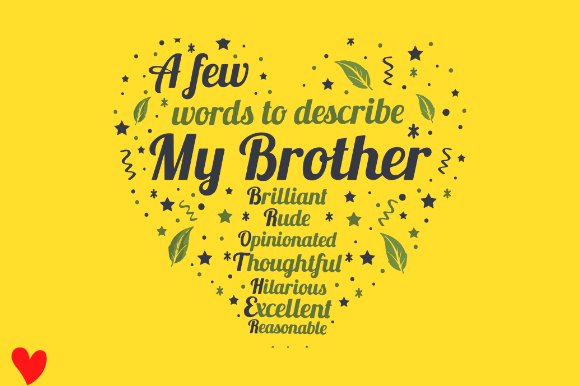 BROTHER HEART Graphics for Crafts