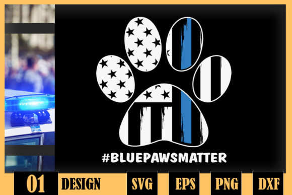 Canine Police Dog Blue Paws Matter Graphics