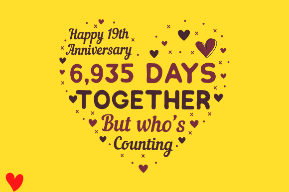 CELEBRATE 19TH WEDDING ANNIVERSARY Graphics for Crafts