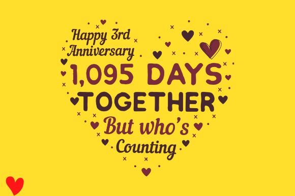 CELEBRATE 3RD WEDDING ANNIVERSARY Graphics & Crafts