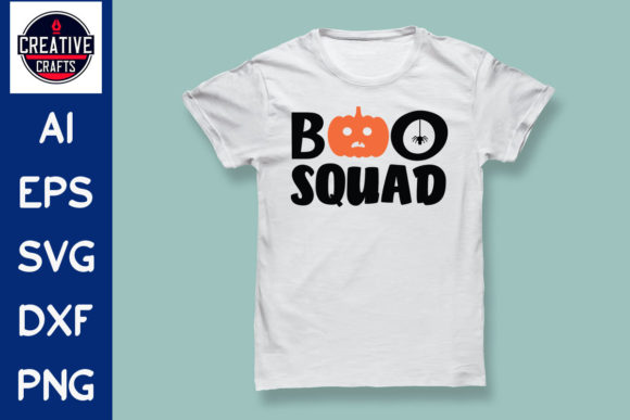 Halloween SVG T-Shirt Design Boo Squad Graphics