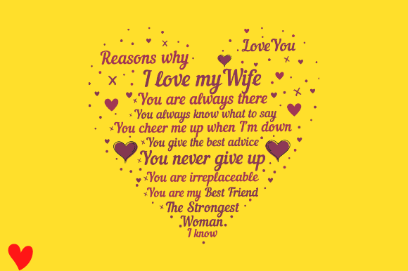 Reasons Why I Love You Wife Graphic Design