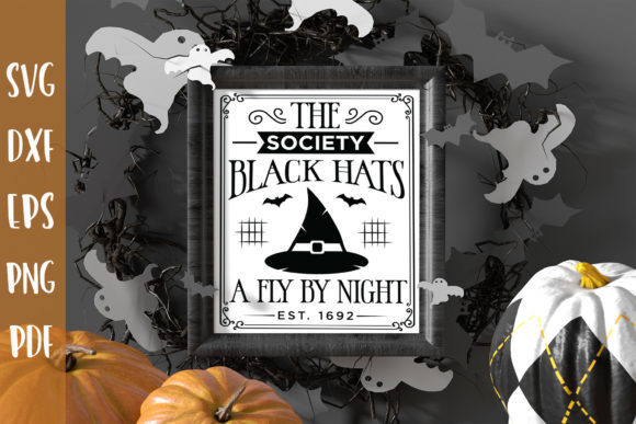 The Society Black Hats Halloween SVG: Graphics & Crafts