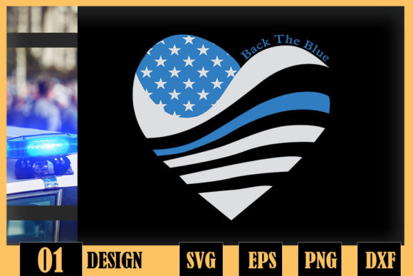 Thin Line Police Heart Back the Blue Graphics