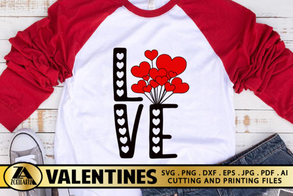 Valentine's Day Love Quote with Hearts: Graphics & Crafts